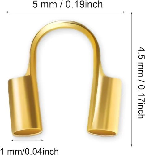 Vista 3 de 100 protectores de alambre de latón, protectores de alambre de metal de latón chapado en oro de 18 quilates para fabricación de joyas, bucles
