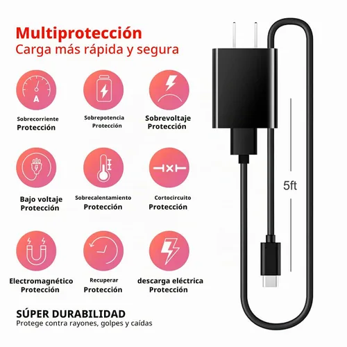Vista 5 de Cargador de pistola de masaje de 5 V 2 A, cable de alimentación USB C compatible con Sportnear Mini, Renpho Mini, Bob y Brad T2 C2 Q2, Medcursor