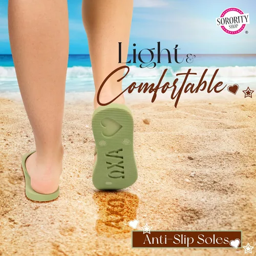 Vista 4 de Sorority Shop Gamma Phi Beta - Chanclas con licencia oficial de hermandad - Chanclas para mujer