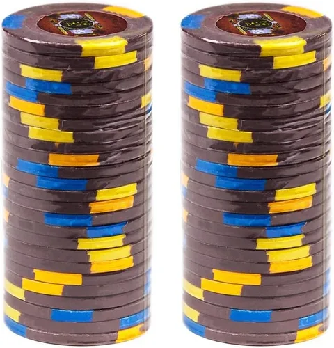 Vista 2 de Brybelly King's Casino Premium - Fichas de póquer de 0.49 oz, compuesto de arcilla pesada – Paquete de 50