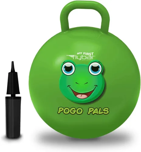 Vista 7 de Flybar - Bola saltarina para niños, pelota inflable con asa para jugar en interiores y exteriores, incluye bomba, juguete de pelota saltarina
