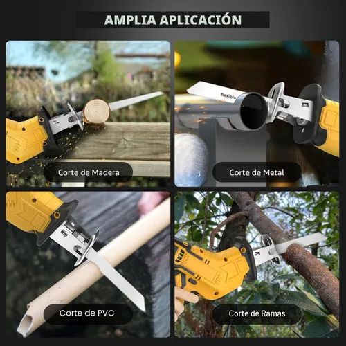 Vista 5 de Sierra recíproca inalámbrica para batería Dewalt de 20V, sierras recíprocas con motor de escobillas de 150W, velocidad variable de 0-3500 SPM, kit