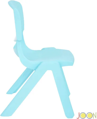 Vista 5 de JOON Paquete de 2 sillas apilables de plástico para niños, 20.8 x 12.5 pulgadas, los juegos de sillas perfectos para salas de juegos, escuelas