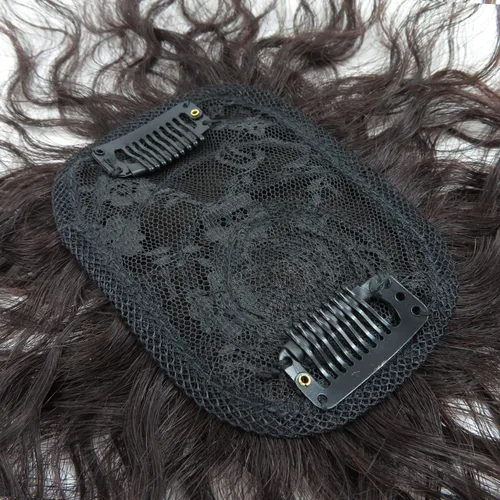 Vista 6 de RemeeHi Peluca de cabello humano rizado natural de repuesto esponjoso sin costuras con clip en la parte superior para mujer, cabello fino