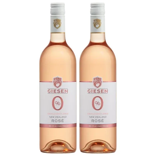Vista 4 de Giesen Rosa sin alcohol, desalcoholizada a < 0,5% ABV, ligera y fresca, rosa eliminada con alcohol de Marlborough, Nueva Zelanda, 25.4 fl oz