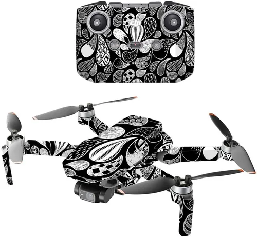 Vista 17 de MightySkins - Compatible con DJI Mini 2 Dron portátil - Negro abstracto Funda protectora de vinilo duradera y única Fácil de aplicar, quitar