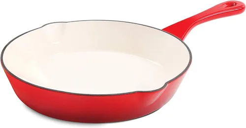 Vista 11 de Crock Pot Artisan - Sartén redonda de hierro fundido esmaltado, 8 pulgadas, color rojo escarlata