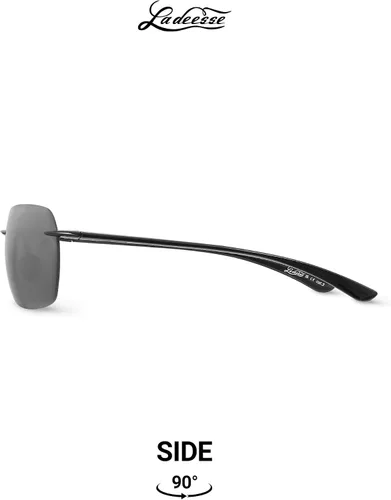 Vista 4 de LADEESSE Sunglasses Men - Rimless Square Polarized Sunglasses - Lightweight TR90 Frame Sun Glasses with UV Protection