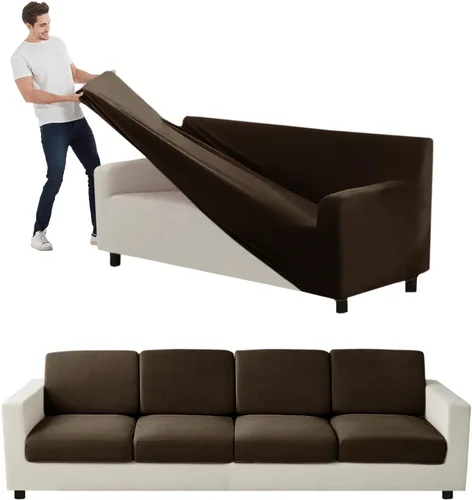 Vista 150 de Funda para Sofá de Terciopelo, Fundas Elásticas para Sofá para Funda Principal Separada/Respaldos y Cojines de Asiento, Funda para Sofá, para Fundas