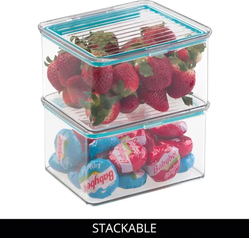 Vista 4 de InterDesign bote contenedor de cocina para almacenamiento de comida en despensa, con tapa con bisagras herméticas para despensa, 1 1/2 cuarto