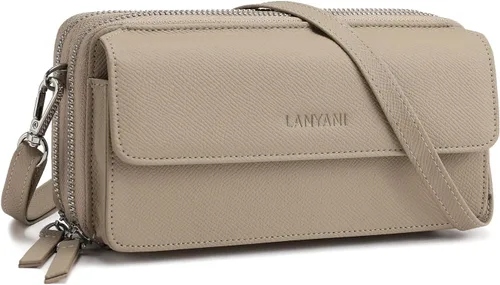 Vista 17 de Lanyani Cartera Cruzada RFID con Correa de Muñeca y Bolsillo para Teléfono para Mujeres de Cuero Vegano