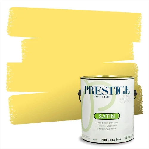 Vista 106 de PRESTIGE Pinturas de pintura exterior e imprimación en uno, 1 galón, plano, combinación comparable de Benjamin Moore* Pila de heno