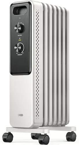 Vista 10 de Dreo Calentador de Radiador, Perillas Dobles, 8 Protecciones de Seguridad, Calentadores Eléctricos de Espacio de 1500W para Uso Interior Habitación