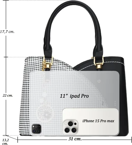 Vista 5 de KKXIU Monederos y bolsos de mano con triple compartimento para mujer, bolso de mano con asa superior