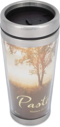 Vista 3 de Pastor Nature Scene - Taza de viaje aislada de acero inoxidable con tapa (16 onzas)