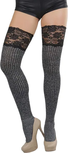 Vista 6 de ToBeInStyle Calcetines de otoño por encima de la rodilla para mujer