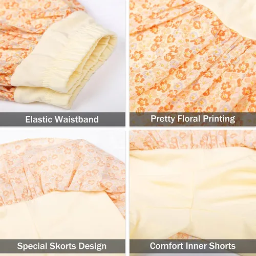 Vista 53 de LittleSpring Conjunto de verano para niñas con camiseta sin mangas y pantalones cortos florales