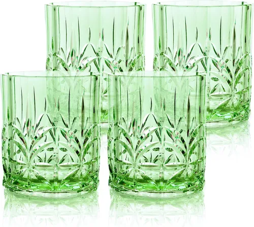 Vista 13 de BELLAFORTE - Vaso corto irrompible de plástico Tritan, juego de 4, 13 oz - Vasos de bebida de corte de cristal irrompibles Myrtle Beach al