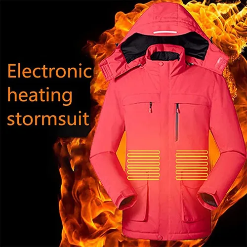 Vista 2 de Chaqueta térmica para Mujer, Chaqueta con Capucha eléctrica delgada, adecuada para deportes al aire Libre, Ciclismo y motos, Pesca, esquí