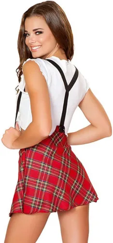 Vista 2 de JasmyGirls Traje de niña de la escuela lencería traviesa colegiala cosplay disfraz de anime juego de roles uniforme plisado con tiras halter mini
