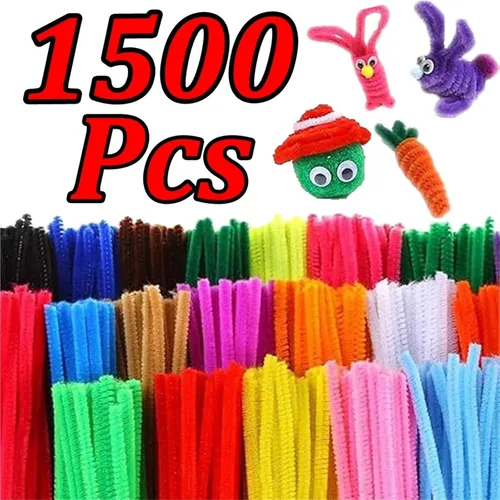 Vista 2 de Pipe Cleaners Chenille Pipe Cleaners 100-1500PCS Colorful Twist Color mixing