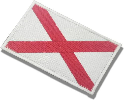 Vista 2 de stidsds Paquete de 2 parches bordados con la bandera de Estados Unidos de Alabama Alabama, bandera de Estados Unidos, bandera de Estados Unidos