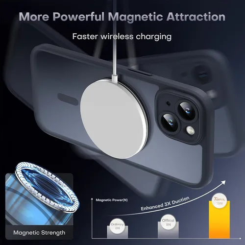 Vista 700 de TOCOL Funda para iPhone 11, compatible con Magsafe, protección completa de cámara, imanes integrados, protección contra caídas, funda translúcida