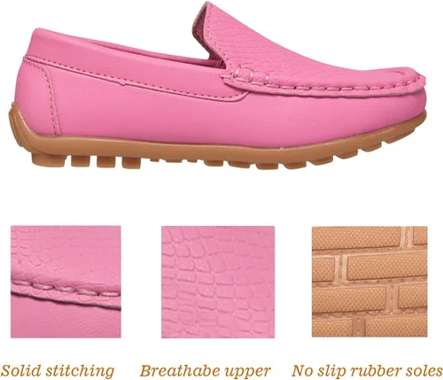 Vista 6 de CoXist Mocasines de cuero sin cordones para niños y niñas