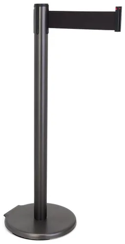 Vista 15 de QueuePole.Deluxe - Puntal de control de multitudes de 41 pulgadas con barrera retráctil de 10 pies, poste dorado, cinturón negro (RCCDXBZBK)