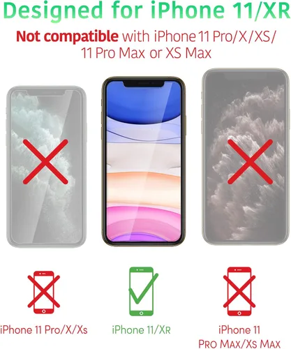 Vista 6 de TalkWorks Protector de pantalla para iPhone 11 (también compatible con iPhone XR), paquete de 3 películas de vidrio templado duraderas de 0.013 in