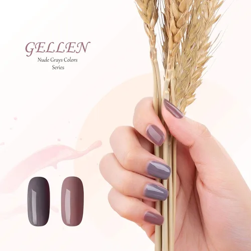 Vista 2 de Gellen Kit de esmalte de uñas en gel, 6 colores grises Nude, diseño popular de arte de uñas, pasteles clásicos, tonos naturales, esmalte de gel