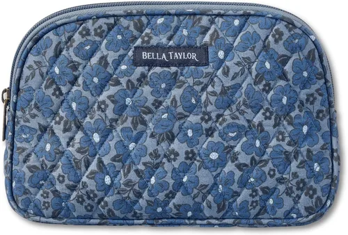 Vista 17 de Bella Taylor Bolsa de maquillaje de algodón acolchada grande para mujeres, bolsa de cosméticos de viaje