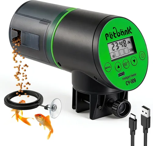 Vista 10 de Comedero automático para peces para acuario, fácil instalación y 4 Negro