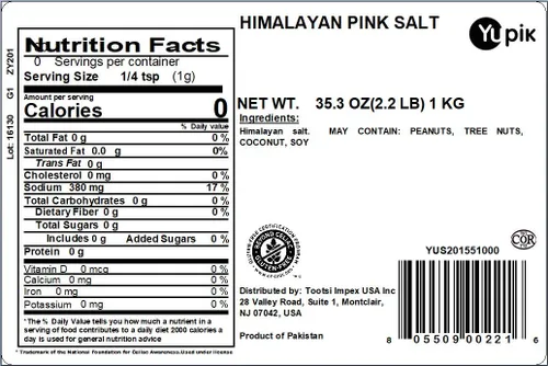 Vista 2 de Yupik Sal rosa del Himalaya, cristales, 2.2 libras, kosher, sin gluten, rica en minerales, sabor natural, para molinillo y molinos de sal, ideal