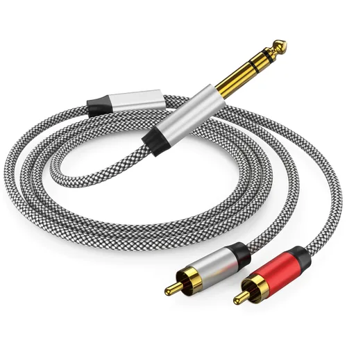 Vista 9 de Cable de audio de 3.5 mm a 2 RCA, adaptador auxiliar, cable divisor estéreo AUX, cable RCA en Y para smartphone, altavoces, tableta, televisión HD