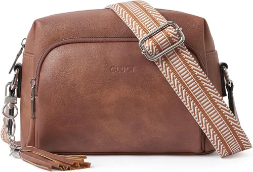 Vista 7 de CLUCI - Bolsas cruzadas para mujer, bolsas de hombro de cuero vegano, bolsas para mujer con correa ancha ajustable
