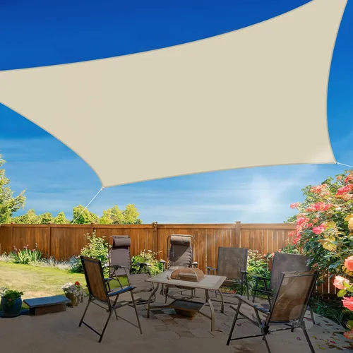 Vista 7 de Coarbor Toldo rectangular impermeable de 8 x 12 pies para dar sombra a patios, exteriores, jardines, pérgola, color beige