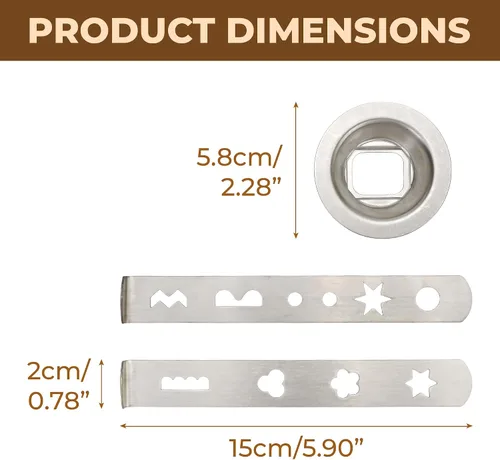 Vista 2 de Accesorio para hacer galletas - Moldes de galletas de acero inoxidable con 4 y 5 diseños de patrones, anillo de 2.106 in, compatible con máquinas