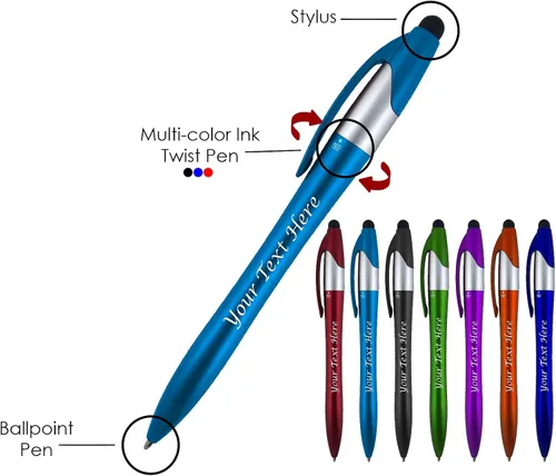 Vista 2 de Paquete de 200 bolígrafos personalizados con logotipo o texto, para marketing, fiestas y eventos, cada bolígrafo es un bolígrafo de tinta de 3 Negro