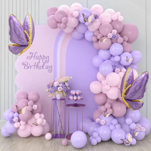 Vista 8 de Kit de guirnalda de arco de globos de margarita, kit de arco de globos de arcoíris pastel de 136 piezas, globos de cumpleaños, flores blancas Rosa