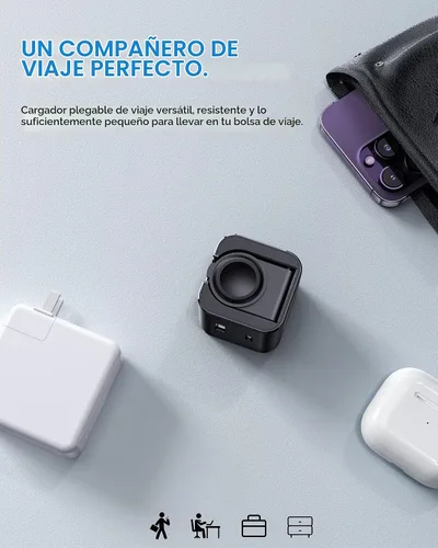 Vista 5 de BeaSaf Bloque de carga de 36 W para Apple con cargador de reloj integrado, bloque de cargador rápido PD plegable para iPhone, cargador de pared