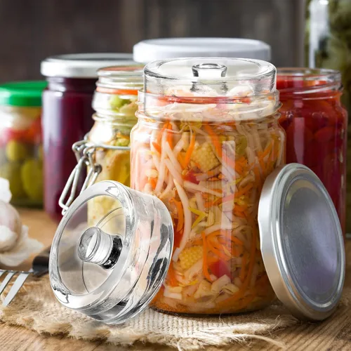 Vista 9 de TOPZEA Paquete de 9 vasos de fermentación con mango de fácil agarre, para tarros Mason de boca ancha, tapas de fermentación pesada, kit