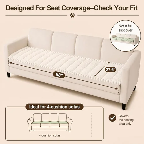 Vista 58 de decorUhome Funda de sofá para perros, funda antideslizante y mullida para sofá, para asiento, respaldo y reposabrazos, protector de sofá suave