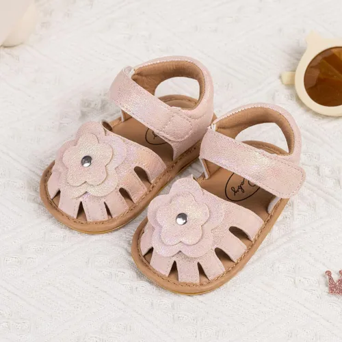 Vista 125 de Meckior Sandalias de verano con punta abierta y suave de piel sintética para bebés y niñas pequeñas