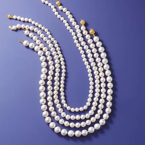 Vista 4 de Ross-Simons 7-8mm Cultured Pearl Necklace With 14kt Yellow Gold