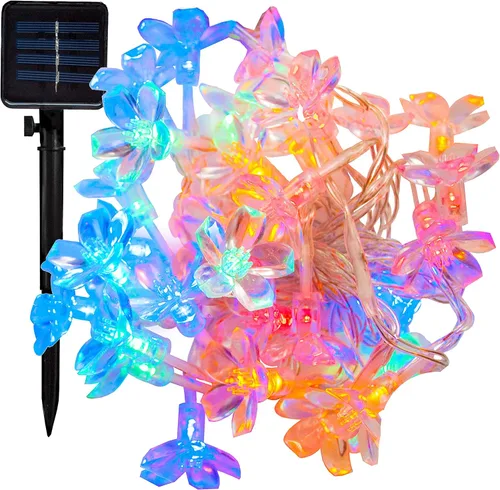 Vista 12 de Hometown Evolution, Inc. Tira de luces de burbujas de aire alimentadas por energía solar, 30 LED blanco cálido, 8 modos, impermeable al aire libre