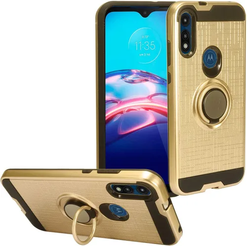 Vista 7 de Para Motorola Moto E (2020) XT2052 - Funda para teléfono con soporte de anillo - RS2 Negro