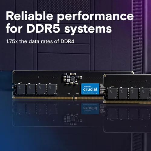 Vista 2 de Crucial RAM DDR5 de 8GB, 5600MHz (o 5200MHz o 4800MHz) Memoria de Escritorio, UDIMM de 288 pines, compatible con Intel Core de 13ª generación y AMD