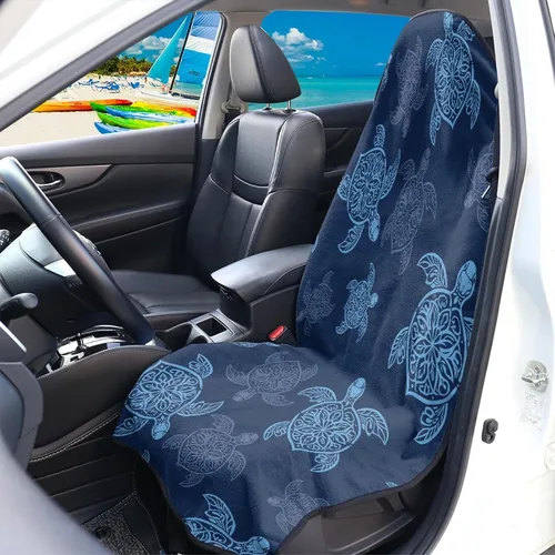 Vista 3 de Yewattles Turtle - Protector de toalla impermeable para asiento de automóvil, protector para después de correr, nadar, entrenamiento, Tortuga