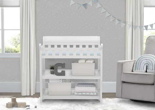 Vista 2 de Delta Children Eclipse - Cambiador con almohadilla, color blanco
